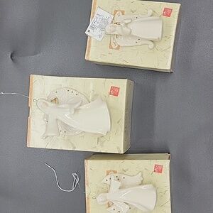 Set of 3 Porcelain Angel Ornaments Vintage Russ